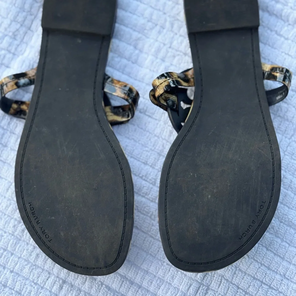 Tory Burch Leopard Patent Miller Sandals-Size 10 - Picture 2 of 4